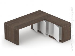 Manažérska zostava stola s komodou SOLID Z4, voliteľná dĺžka stola 160/180/200cm (Manažérska zostava SOLID Z4, stôl s komodou, voliteľná dĺžka stola 160/180/200cm)