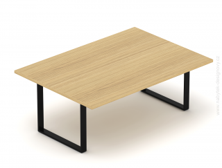 NABYTOK-DIZAJNOVY.SK - DESK18O Konferenčný stôl pre viac osôb, 180/240cm, oceľová podnož O, dub/čierna