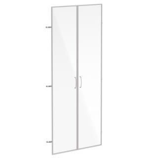 Sklenené dvere v AL ráme, výška 175,4 cm, šírka 78,6 cm (Sklenené dvere v hliníkovom ráme pre skriňu s 5 policami)