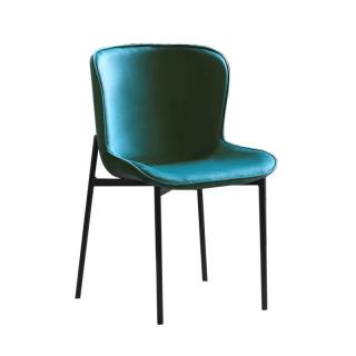 Atraktívna jedálenská stolička, smaragdová Velvet látka