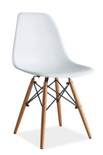 Avantgardná jedálenská stolička, buk/biela (n147575)