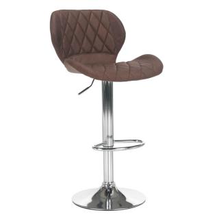 Barová stolička v kombinácii hnedá látka a chróm (k258577)