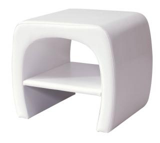 Čalúnený nočný stolík bielou koženkou (n148155)