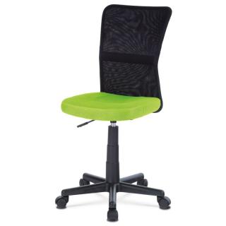 Detská kancelárska stolička čalúnená látkou MESH v štýlovej kombinácii zelenej a čiernej farby