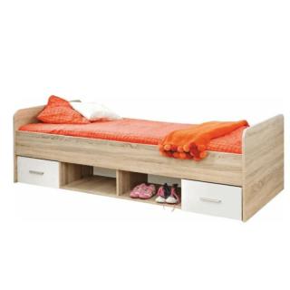 Detská posteľ s dvoma zásuvkami, dub sonoma-biela (k83786)