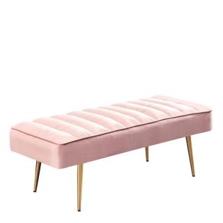 Dizajnová lavica, ružová-gold chróm-zlatý (k285398)