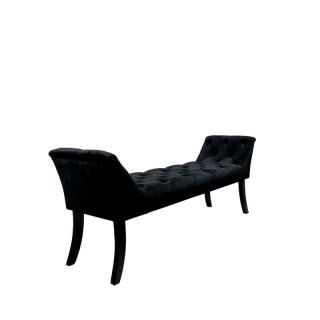 Dizajnová lavica s ozdobným šitím, čierna Velvet látka