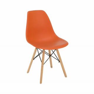Dizajnová stolička do jedálne oranžová-vanilka (k228353)