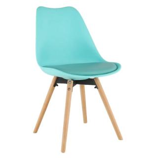 Dizajnová stolička do kuchyne s mäkkým sedadlom mentolová