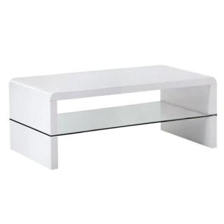 Dizajnový konferenčný stolík, biela extra vysoký lesk HG