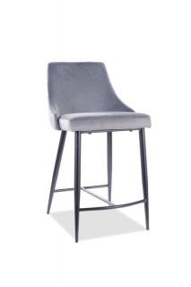 Dokonalá barová stolička s klasickým dizajnom, čierny mat/sivá