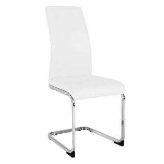 Dokonalá jedálenská stolička v bielej ekokoži (k259371)
