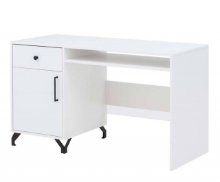 Dokonalý  písací stôl, biely lux/biely vysoký lesk (n150852)