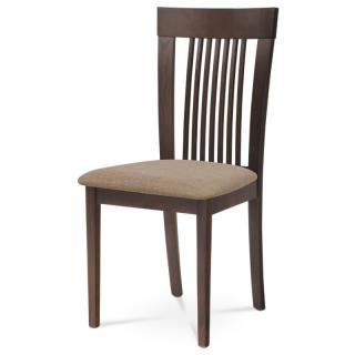 Drevená stolička vo farbe orech čalúnená látkou (a-3940 orech)