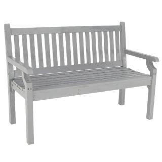 Drevená záhradná lavička s jedinečným dizajnom, sivá, 124