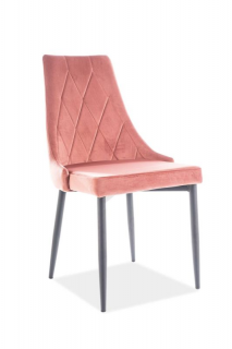 Elegantná a štýlová stolička do jedálne, čierny mat/ružová