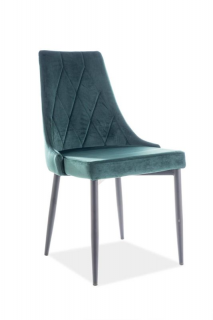Elegantná a štýlová stolička do jedálne, čierny mat/zelená