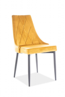 Elegantná a štýlová stolička do jedálne, čierny mat/žltá