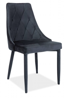 Elegantná a štýlová stolička v zamatovej látke, čierna