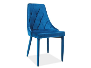Elegantná a štýlová stolička v zamatovej látke, modrá