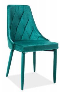 Elegantná a štýlová stolička v zamatovej látke, zelená