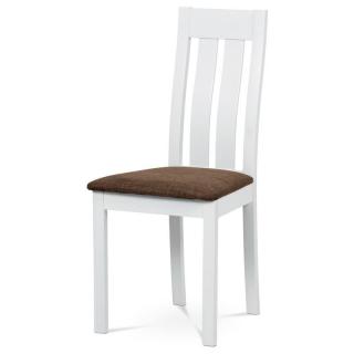 Elegantná jedálenská stolička vyrobená z masívneho dreva v bielej farbe