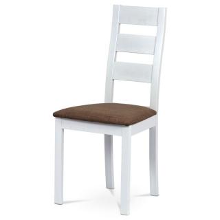 Elegantná jedálenská stolička z masívneho dreva v bielej farbe ()