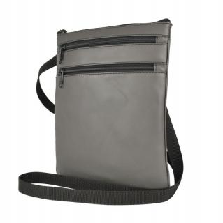 Elegantná kožená taška, viacúčelové púzdro v šedej farbe