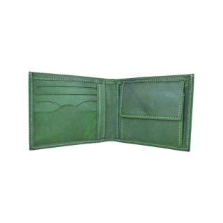 Elegantná peňaženka z pravej kože v zelenej farbe, ručne natieraná
