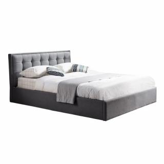 Elegantná posteľ 160 s čalúneným čelom, sivá (k260012)