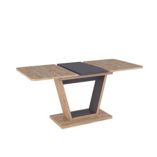 Elegantný a štýlový rozkladací jedálenský stôl 120-160, dub wotan-hnedá