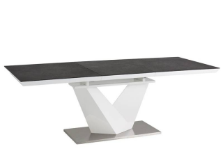 Elegantný a štýlový rozkladací jedálenský stôl 120-180, čierna/biely lak