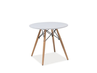 Elegantný stôl okrúhly 90, biela/buk (n147416)