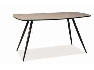 Elegantný stôl z tvrdeného odolného skla 140, čierny mat/efekt mramoru