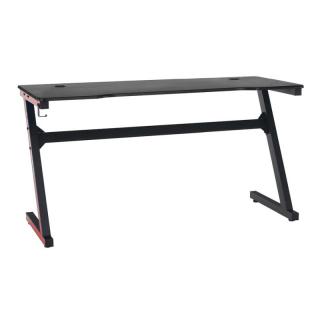 Herný stôl/počítačový stôl, čierna/červená, 140cm (k292741)