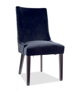 Jedálenská stolička-kreslo, zamatová látka, čierny mat/čierna