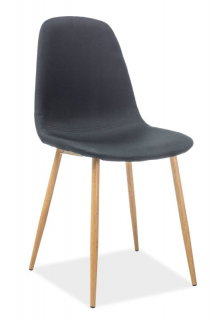 Jedálenská stolička na kovových nohách, dub/čierna (n148030)
