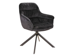 Jedálenská stolička otočná o 180 stupňov, čierny mat/čierna