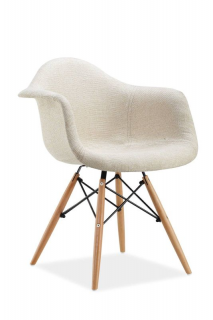 Jedálenská stolička s tvarovaným operadlom, buk/krém