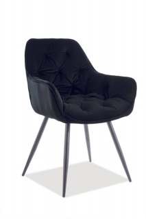 Jedálenská stolička s tvarovaným operadlom, čierny mat/čierna