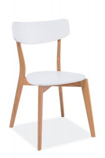 Jedálenská stolička so zaobleným operadlom dub-biela