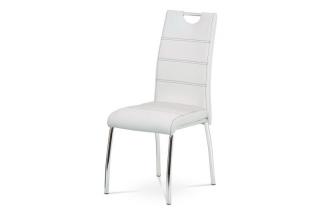 Jedálenská stolička v modernom štýle z bielej ekokože (a-484)