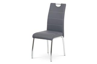 Jedálenská stolička v modernom štýle zo sivej ekokože (a-484)