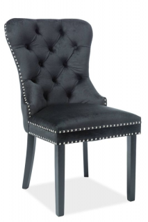 Jedálenská stolička v štýle glamour, čierna/čierna (n147495)