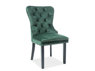 Jedálenská stolička v štýle glamour, čierna/zelená (n150345)