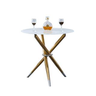 Jedálenský-kávový stolík, biela-gold chróm zlatý (k297894)