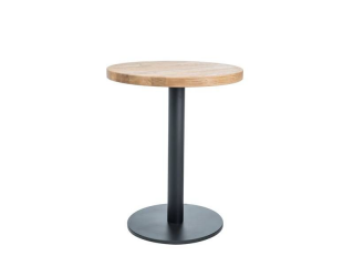 Jedálenský okrúhly stôl 80, dub/čierna (n147368)