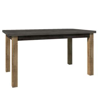Jedálenský rozkladací stôl, dub lefkas tmavý-smooth sivý
