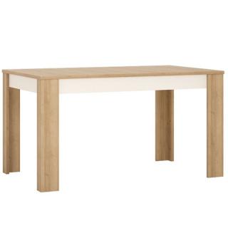Jedálenský rozkladací stôl, dub riviera-biela (k194281)