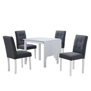 Jedálenský set s bielym rozkladacím stolom (k229275)